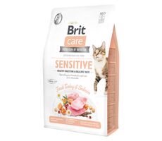 Brit Care Cat Grain-Free Sensitive, gesunde Verdauung und zarter Geschmack, 2 kg / Katzen mit empfindlicher Verdauung