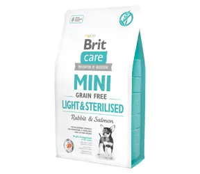 Brit Care Mini Grain Free Light Sterilised 2 kg / Alleinfuttermittel für Hunde / Hypoallergen / Übergewicht