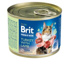 Brit Premium by Nature Truthahn mit Lamm 200 g / Dosenfutter für Katzen / Fleischpastete für erwachsene Katzen