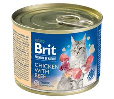 Brit Premium by Nature Huhn mit Rind 200 g / Dosenfutter für Katzen / Fleischpastete für erwachsene Katzen