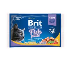 Brit Premium Cat Pouches Fish Plate (4x100g) 400g / Beutel für Katzen