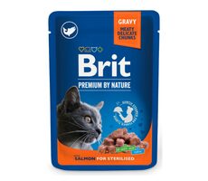 Brit Premium Cat Pouches Lachs für sterilisierte 100 g / Beutel für Katzen