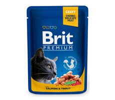 Brit Premium Katzenbeutel mit Lachs und Forelle 100 g / Beutel für Katzen