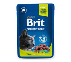 Brit Premium Cat Pouches Lamm für sterilisierte 100 g / Beutel für Katzen