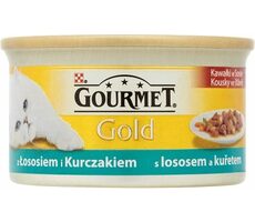 PURINA GOURMET GOLD Lachs und Huhn im Saft 85 g / Dosenfutter für Katzen