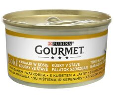 PURINA GOURMET GOLD Hühnerfleisch- und Leberstücke 85 g / Dosenfutter für Katzen