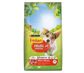 PURINA Friskies Mini-Menü - Rind und Getreide / Trockenfutter für ausgewachsene kleine Hunde / 1,5 kg