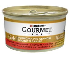 PURINA GOURMET GOLD Rind und Huhn 85 g / Dosenfutter für Katzen