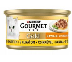 PURINA GOURMET GOLD Delight Huhn in saftiger Sauce 85 g / Dosenfutter für Katzen