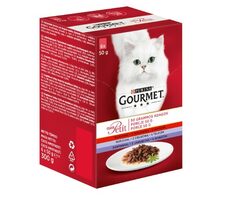 PURINA GOURMET Mon Petit Meat Mix - Thunfisch in Saft 6x 50 g / Beutel für Katzen