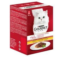 PURINA GOURMET Mon Petit - Huhn mit Truthahn und Ente im Saft 6x 50 g / Beutel für Katzen