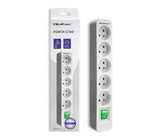 Qoltec 50290 Mehrfachsteckdose 5 Steckdosen 1,8m grau / 230V 50Hz