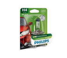 Philips H4 LongLife EcoVision 12V 60/55W 1 Stück / Autolampe / Fassung P43t-38