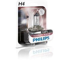 Philips H4 VisionPlus 12V 60/55W 1 Stück / Autolampe / Fassung P43t-38