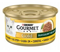 PURINA GOURMET GOLD Succulent Delights Huhn 85 g / Dosenfutter für Katzen / mit Huhn