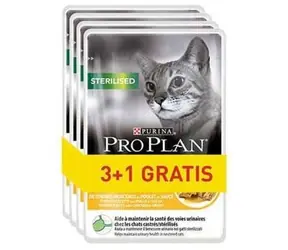 PURINA Pro Plan sterilisiertes Huhn 85 g 3+1 / Beutel für Katzen / mit Huhn / für kastrierte Katzen