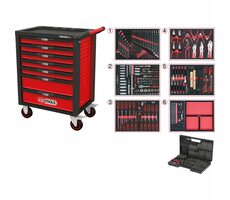 KS Tools Werkstattwagen RACINGline - 598 Teile / 7 Schubladen