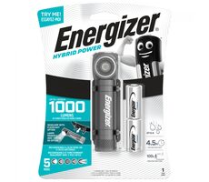 Energizer Hybrid Power 1000lm / Stirnlampe / Nachlicht: bis zu 100m / Batterie / 2xCR123