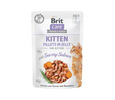Brit Care Cat Kitten Savory Salmon Pouch - Lachs in Sauce 85 g / Beutel für Kätzchen