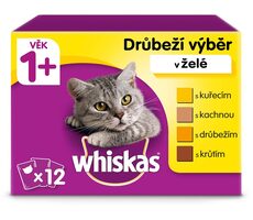Whiskas Beutelgelee Geflügel 12x 85 g / Beutel für Katzen / Auswahl an Geflügel in Gelee