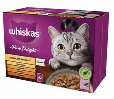 Whiskas Pure Delight Geflügel 12x 85 g / Beutel für Katzen / Truthahn & Ente & Huhn
