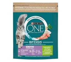 PURINA One Bifensis Adult Sensitive 800 g / Futter für ausgewachsene Katzen / mit Putenreis