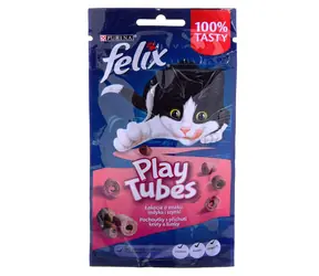 PURINA Felix Play Tubes Truthahn & Schinken 50 g / Leckerbissen für Katzen