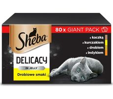 Sheba Delicacy Geflügelgeschmack in Gelee 80x 85g / Beutel für Katzen