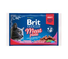 Brit Premium Katzenfleischteller 4X 100g / Beutel für Katzen