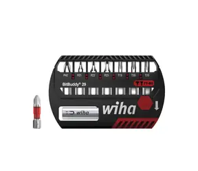 Wiha 42137 Bit-Set BitBuddy Bit Ty 29 mm / Phillips / Pozidriv / TORX / 7 Bits + Magnethalter