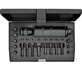 Gedore 6654600 / Schlagschrauber mit Bits / 1/2 / 18 Bits