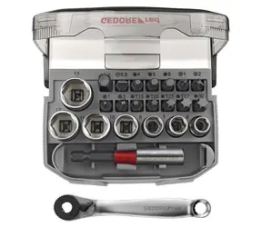 Gedore 3300026 / Ratschen- und Verlängerungsset / 1/4" / 23-tlg