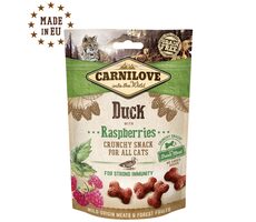 CARNILOVE Cat Crunchy Snack Ente & Himbeeren 50g / Knuspriger Leckerbissen für Katzen 