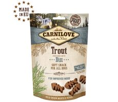 CARNILOVE Dog Semi-Moist Snack Forelle & Dill 200g / Halbweicher Leckerbissen für Hunde 