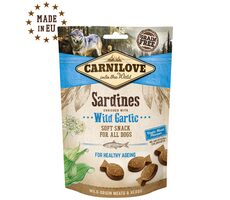 CARNILOVE Halbfeuchter Snack für Hunde, angereichert mit Sardinen und Bärlauch, 200 g / Halbweicher Leckerbissen für Hunde 