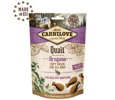 CARNILOVE Dog Semi-Moist Snack Wachtel & Oregano 200 g / Halbweicher Leckerbissen für Hunde 