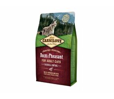 CARNILOVE Cat Grain Free Duck&Pheasant Adult Hairball Control 2kg / Ganzheitliches Alleinfuttermittel für ausgewachsene Katzen / ohne 