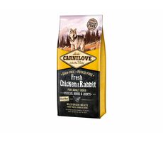 CARNILOVE Dog Fresh Huhn & Kaninchen 12kg / Ganzheitliches Alleinfuttermittel für ausgewachsene Hunde / Ohne Getreide und Kartoffeln 