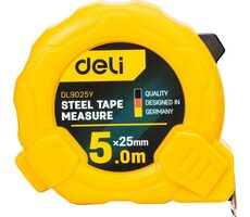 Deli Tools EDL9025Y Maßband 5 m / Bandbreite 25 mm / Stahl