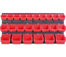 Kistenberg Aufhängesystem ORDERLINE (24 Boxen) rot / 800 x 165 x 400 mm