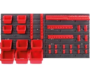 Kistenberg Aufhängesystem ORDERLINE (10 Boxen) rot / 22 Halter / 800 x 165 x 400 mm