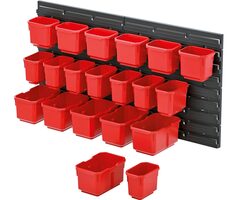 Kistenberg Aufhängesystem ORDERLINE (20 Boxen) rot / 20 Boxen / 800 x 165 x 400 mm