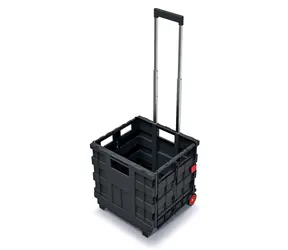 Kistenberg Faltkiste mit Griff CART schwarz / 396 x 370 x 1008 mm / Tragkraft 25 kg 