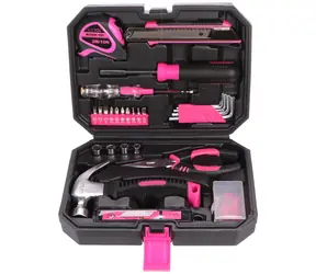 SIXTOL HOME PINK 66 / Werkzeugset / Kohlenstoffstahl / 66-tlg