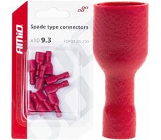 AMiO Isolierte Steckverbinder - Buchse rot 6,3 mm 0,5-1,5 mm2 10 A / Satz mit 10 Stück