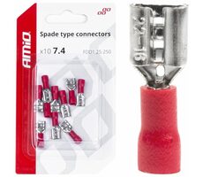 AMiO -Anschlüsse - Buchse rot 6,3 mm 0,5-1,5 mm2 10 A / 10er-Set