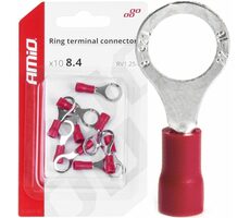 AMiO -Stecker - Öse 8mm rot 10A / Satz  10 Stk