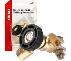 AMiO Autobatterie-/Akku-Trennschalter 12/24V 300A - Minuspol / Typ L / 90-Grad-Winkel