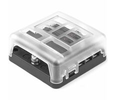 AMiO Sicherungskasten mit Erdungsklemmen 30A - 6 Positionen / 6 Steckdosen / LED-Anzeige / mit Neutralleiter