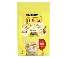 PURINA Friskies Katzenfutter Rind-Huhn mit Gemüse 10kg / Granulat für Katzen / für erwachsene Katzen